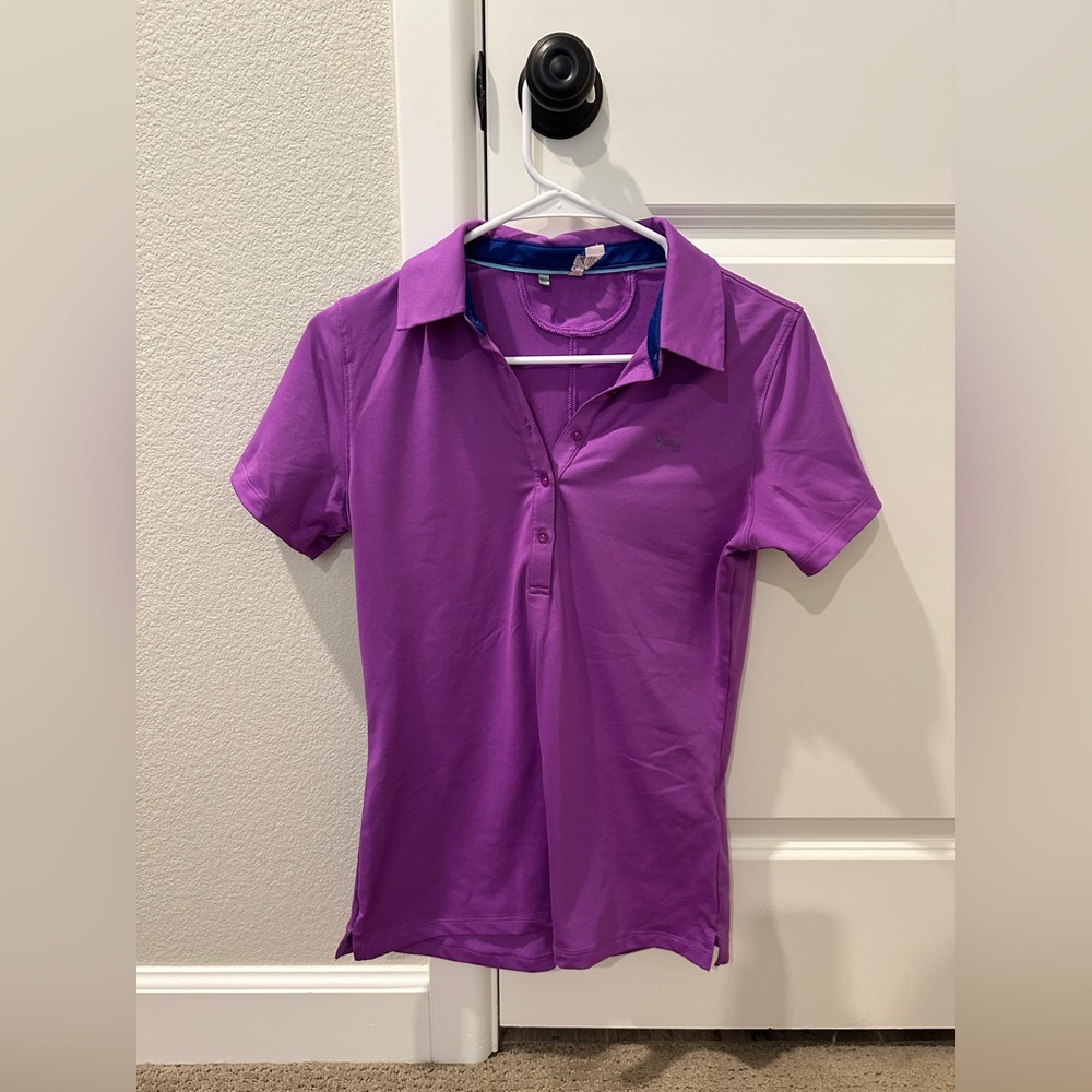 Under Armour Purple Golf Polo Shirt Size S